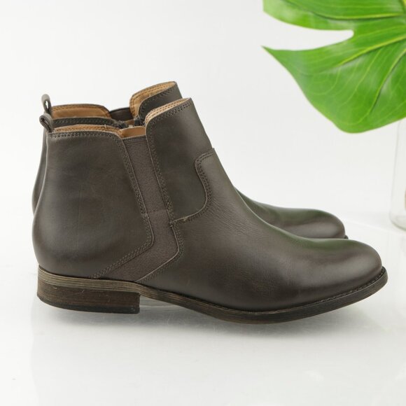 Franco Sarto Womens Kampton Boot Size 7.5 Gray Leather Zip Up Bootie Comfy Flat - Picture 6 of 10